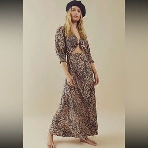 Free People String Of Hearts Printed MaxiDress SMALL.